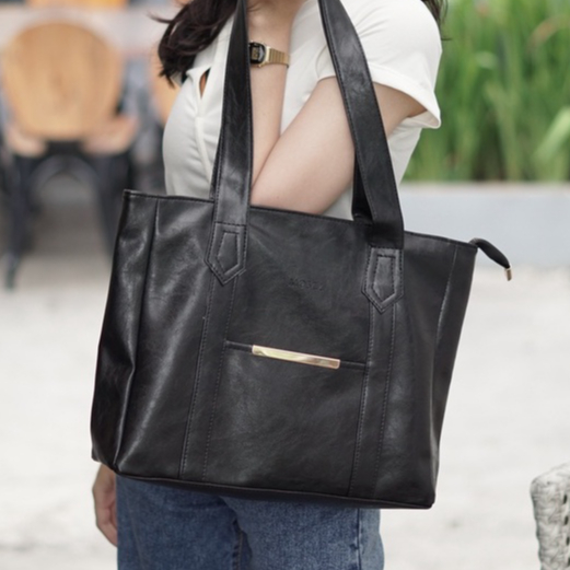 Totebag Wanita Kulit Resleting (Ciara Totebag by Mosca)