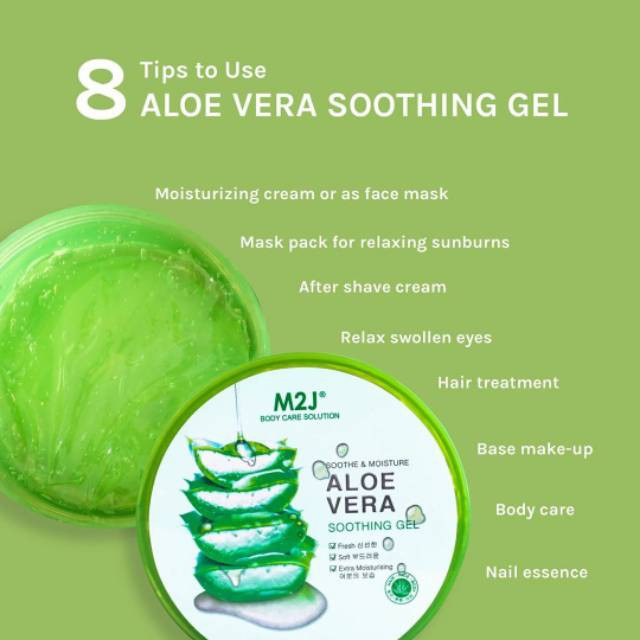 Qeila - M2J Aloe vera 99,9% Soothing Gel 200gr | Ready Stock