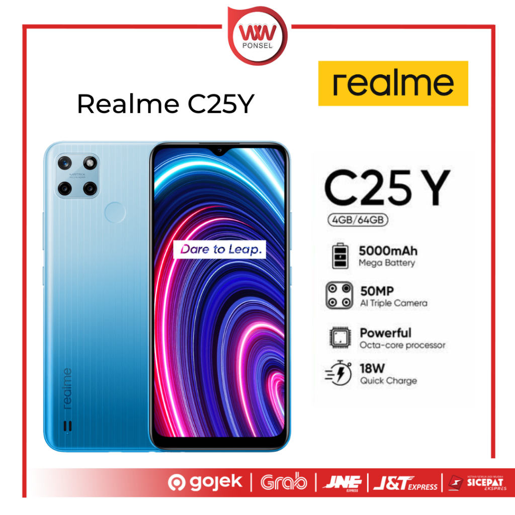 Hp Realme C25Y Ram 4GB Internal 64GB Garansi resmi