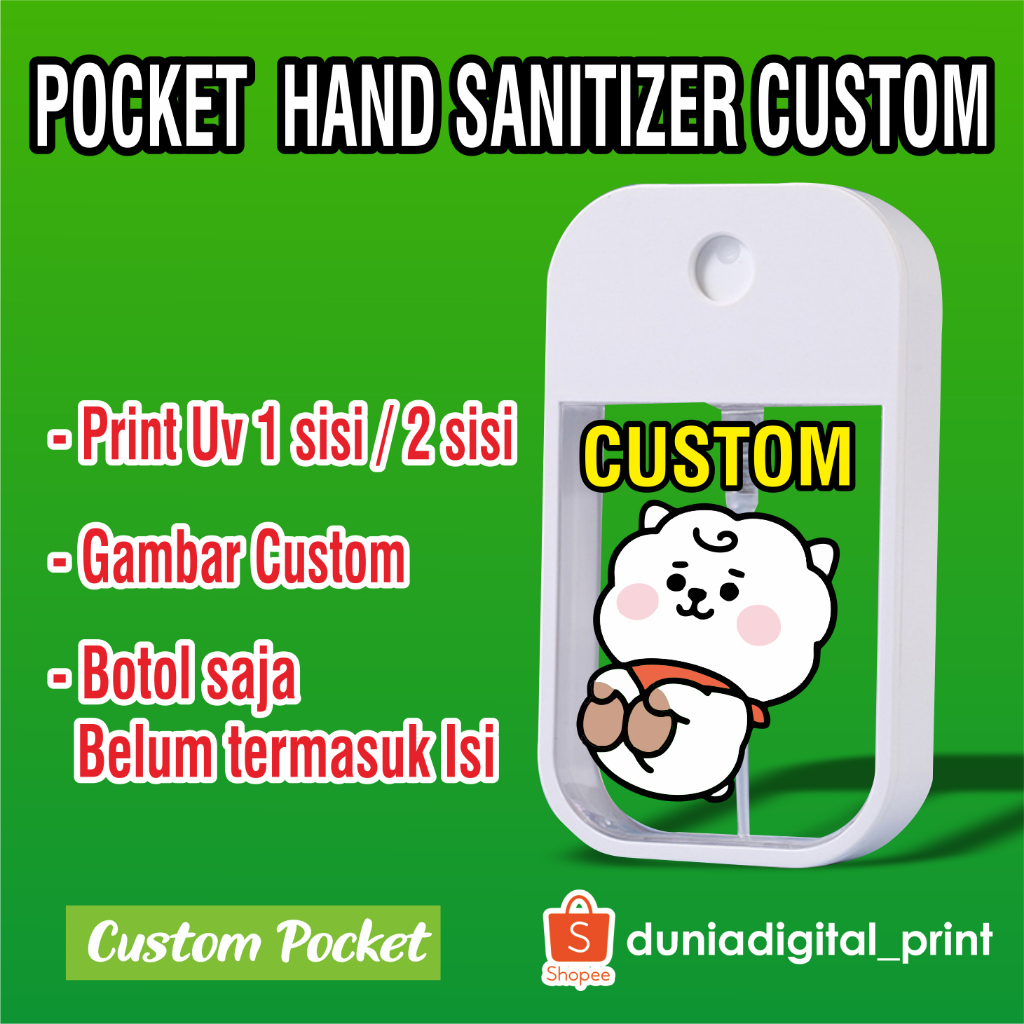 Pocket  Hand Sanitizer Custom Print UV