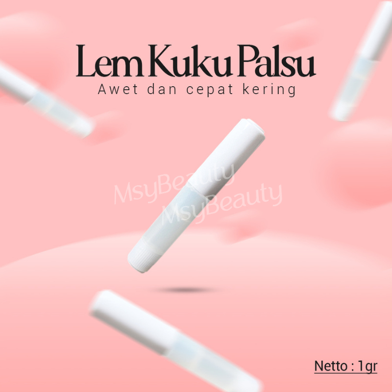 MSY 24PC LEM KUKU FAKE NAILS Art Nail Glue LEM TEMPEL Stiker Silicone Tape Kuku Palsu