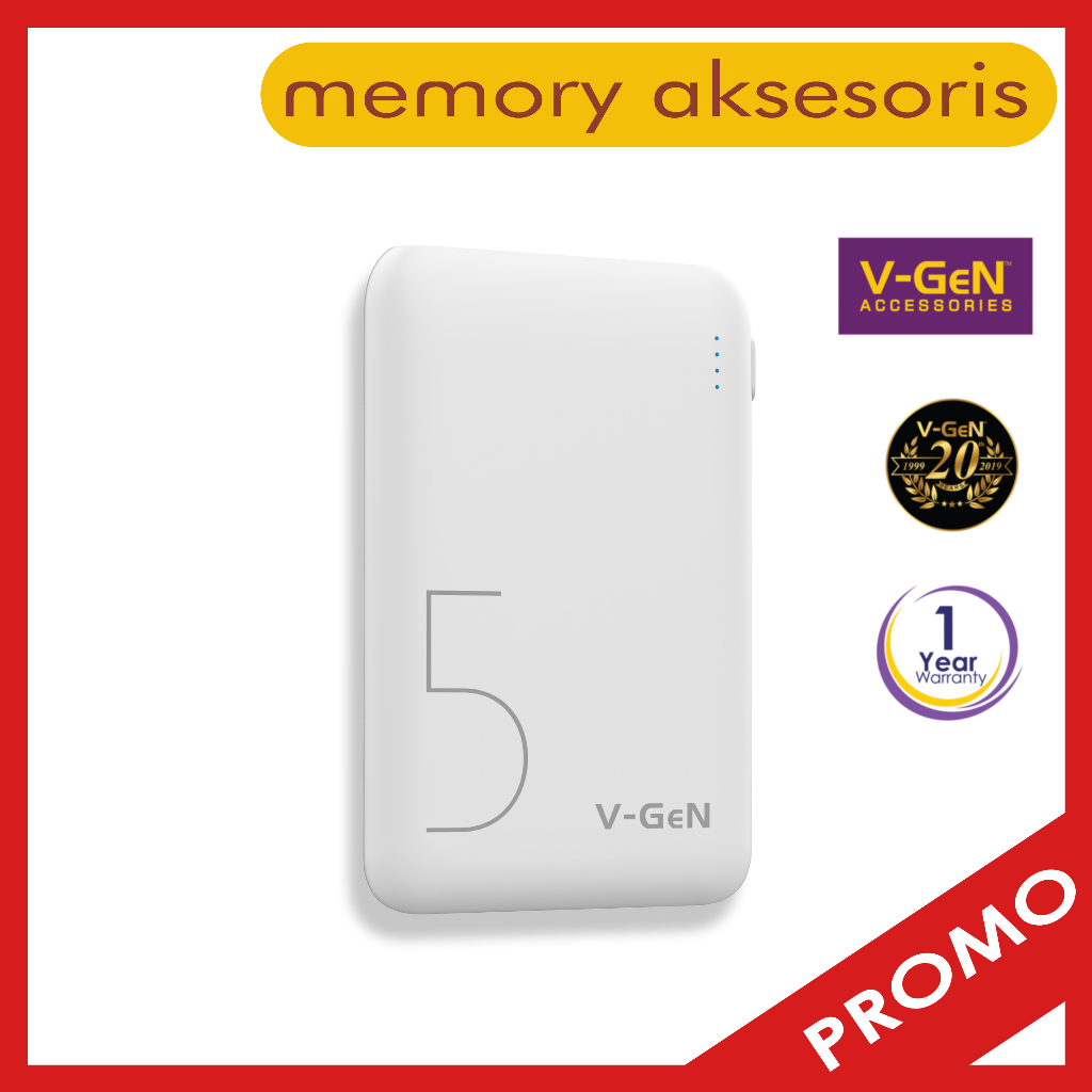 Powerbank V-GeN V511 5.000mAH Slim Design Type C Input