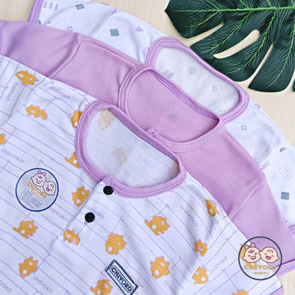 3 Pcs Jumper Bayi Jumpsuit Segitiga SERIAN LILAC Chiyoko Baby