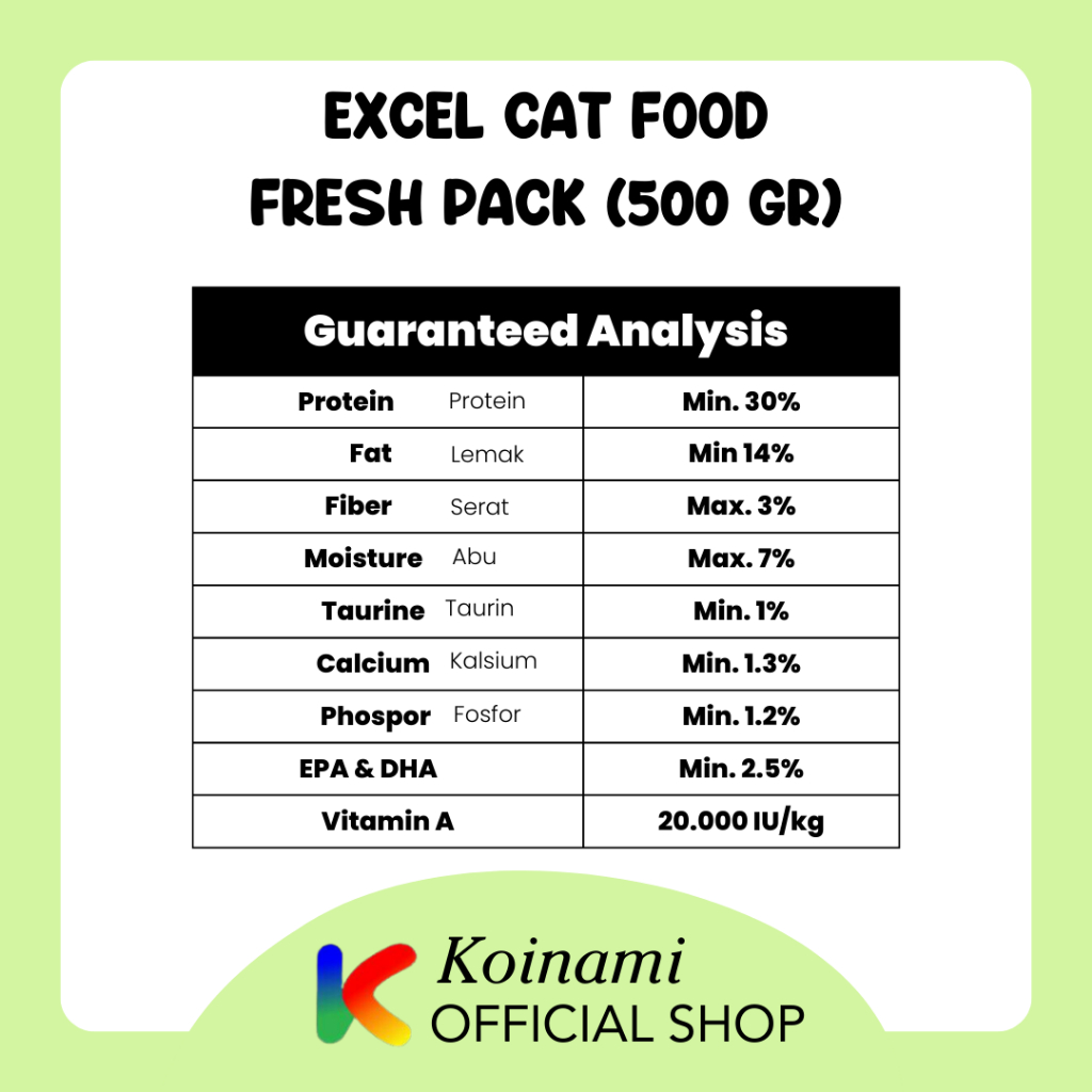 Excel Makanan Kucing Freshpack 500gr / Excel Tuna / Excel Ayam Tuna / Excel Cat Food