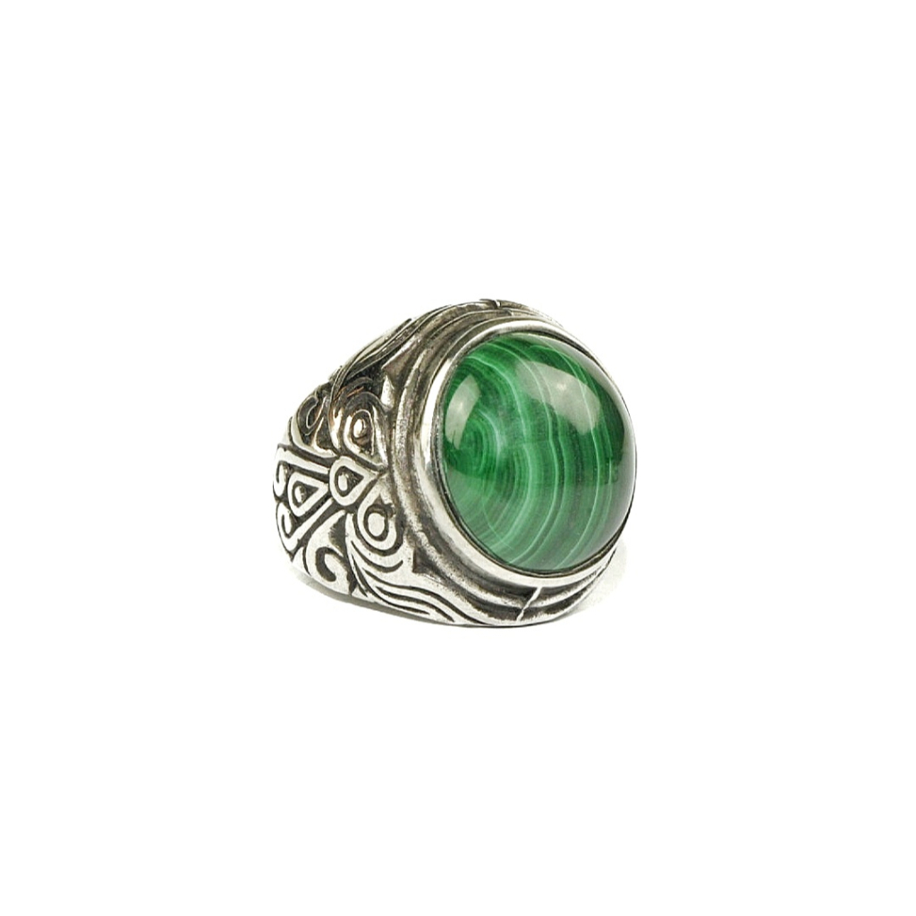 Natural Cincin Batu Akik Green Malachite Pilihan