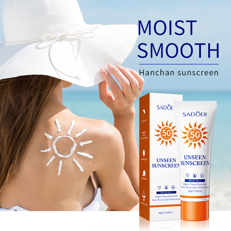 SPF50+ PA+++Sunscreen Cream SPF50 Gel Isolation Lotion Moisturizing Whitening Unseen Sunscreen 40gr