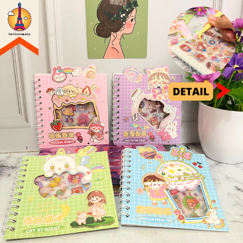 

Buku Spiral Stiker XTQ-GDK Isi Sticker Sweet Cewe Lucu Import Funny Fancy Stuff Best Gift Stationery For School Alat Tulis Kantor Sekolah Ready Grosir Kado Ulang Tahun READY COD