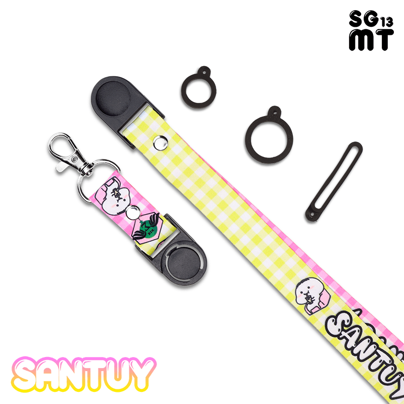 Lanyard ID Card Holder Name Tag HP Lanyard Full Printing FREE 3 Pcs Oring Santuy Pink