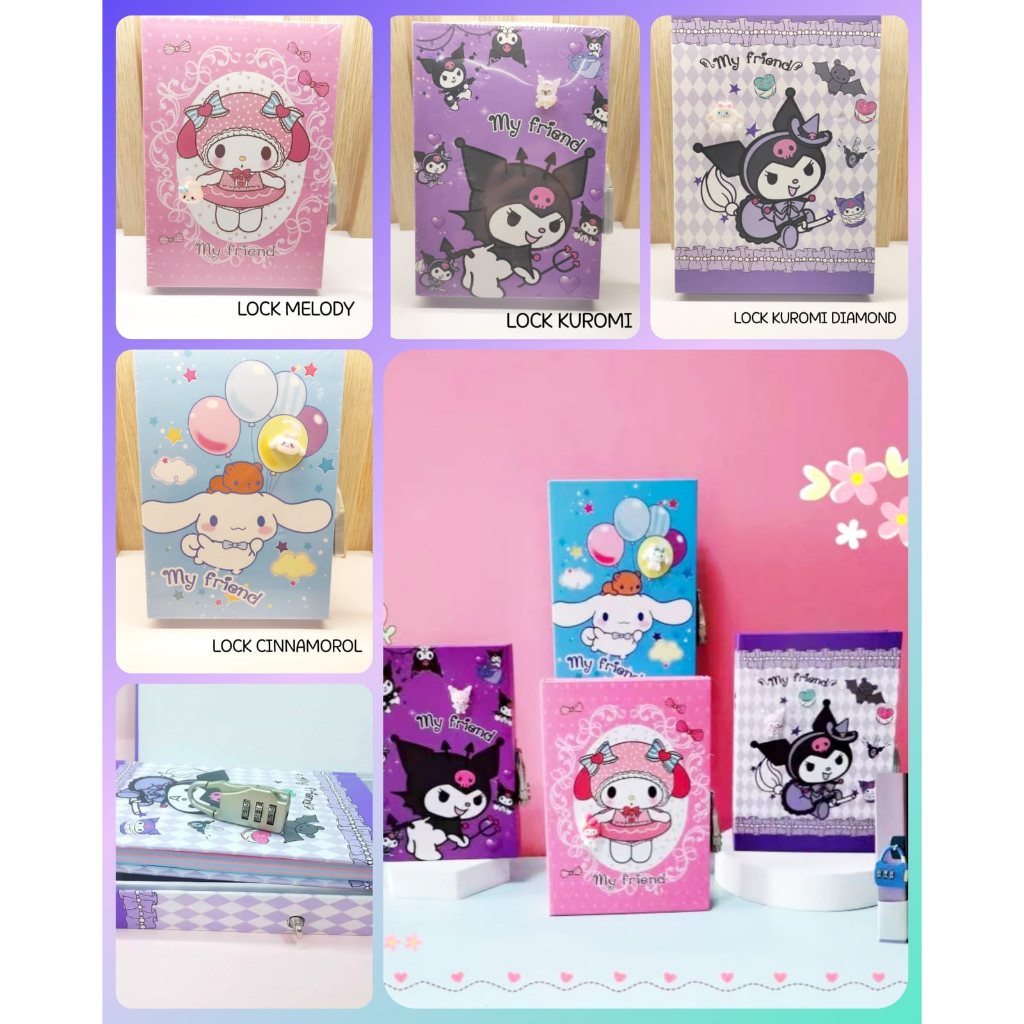 

GW - DIARY LOCK SANRIO CINAMMOROL | DIARY KUNCI SANRIO KUROMI | NOTEBOOK KUNCI MY MELODY | DIARI KUNCI | KADO ULANG TAHUN | DIARY HARDCOVER