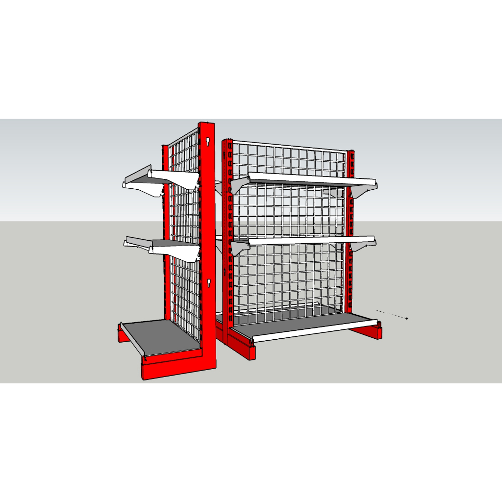 rak gondola double starter murah