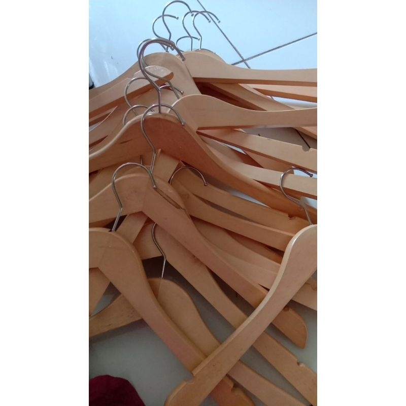 HANGER KAYU DEWASA  SUPER TEBAL | HANGER GANTUNGAN BAJU  (WOOD )