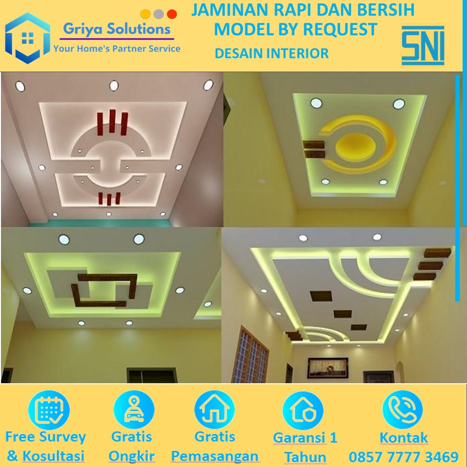 Plafon PVC+Material Terpasang Model Minimalis Modern Mewah 51-100m2