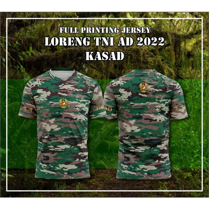 KAOS LORENG TNI AD TERBARU KAOS LORENG TNI NKRI KAOS KASAD BAHAN DRY-FIT