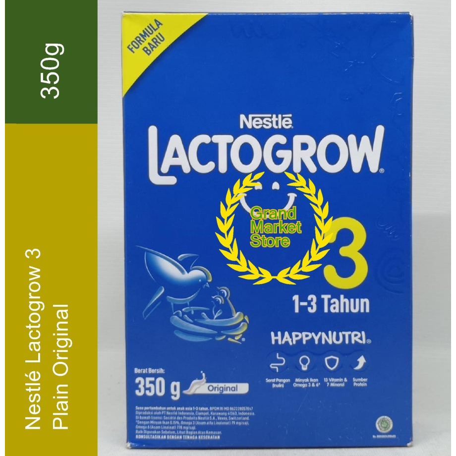 Nestlé Lactogrow 3 Happynutri Plain Susu Anak 1-3 Tahun 350g Lactogrow Original