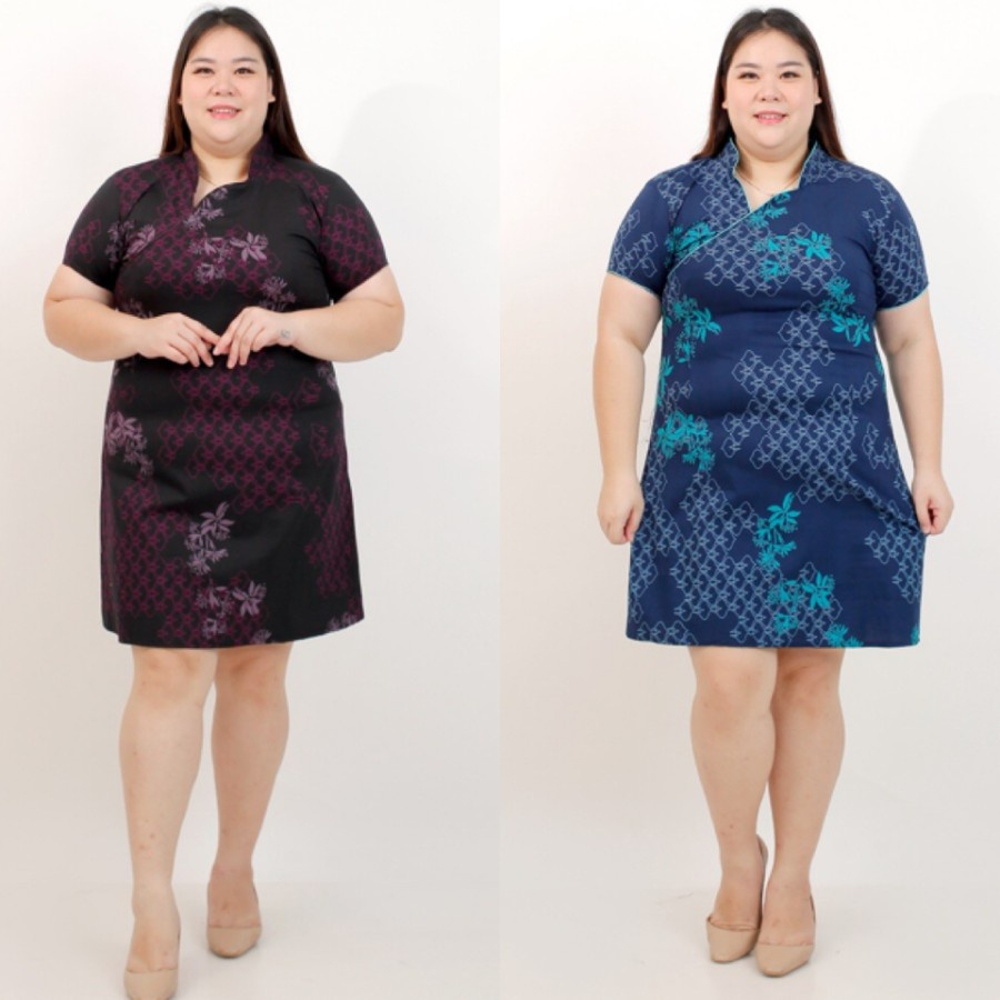 BAJU DRESS BATIK WANITA MODERN JUMBO BIG SIZE 607 PREMIUM BAJU HAMIL PESTA KERJA KANTOR KONDANGAN FO