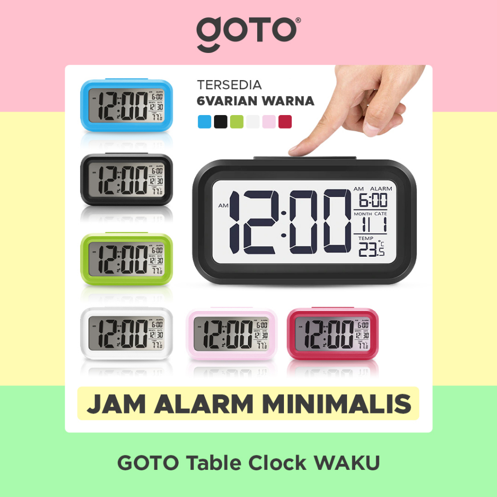 Goto Waku Table Clock LED Jam Meja Digital Smart Alarm