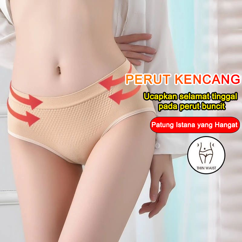 Celana Dalam Wanita jumbo Bahan Katun Briefs mid waist Elastis Seamless Mid Waist CD 156