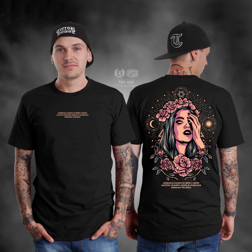 KAOS SATANIC MANUSIA SUDAH DIBERI 2 MATA KAOS PAKAIAN PRIA TERBARU