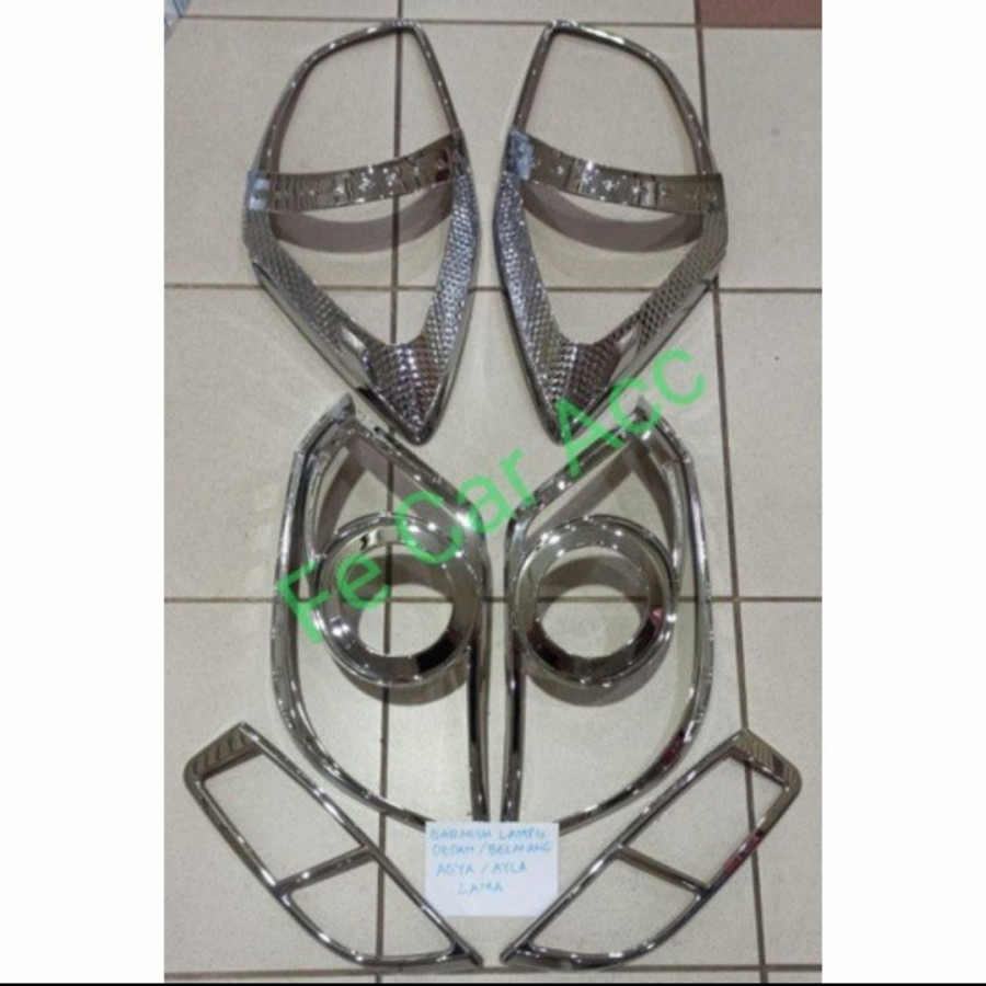 Garnish Cover List Lampu Depan Belakang Mobil New Agya Ayla 2012 2013 2014 2015 2016 CHROME