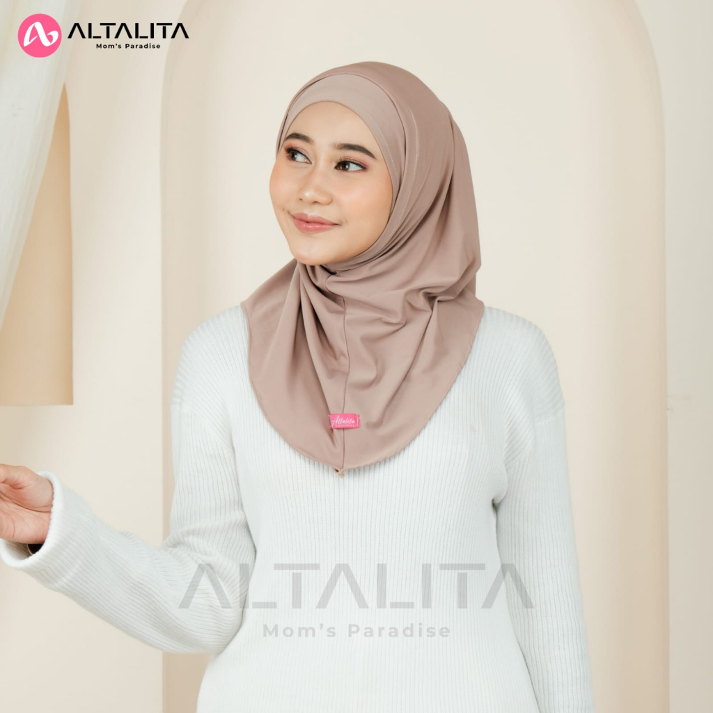 Altalita - Kerudung Bergo Helma Sport Instan Akses Lubang Masker Headset Earphone Kacamata Bahan Jersey Premium Cocok untuk Olahraga Volly Futsal Senam dan Sehari-hari