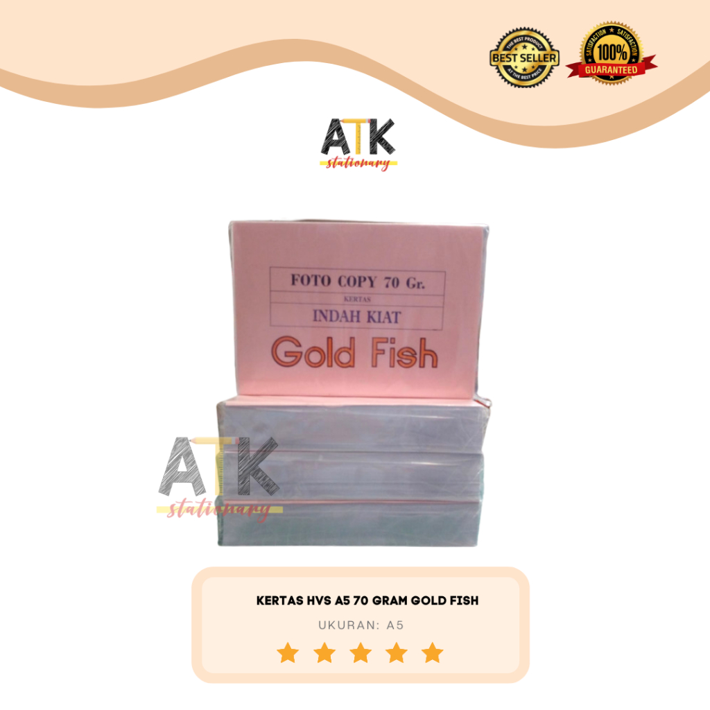 

Kertas HVS A5 Gold Fish 70gr / Kertas A5 70gr Foto Copy GoldFish atk