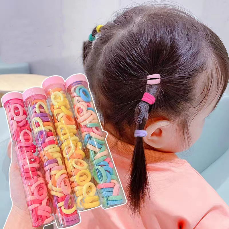 (Hello Girl)F204 50 PCS/BOX Ikat Rambut Mini Ponytail Elastis Gaya Korea Import