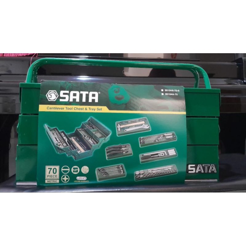 TOOL BOX SET 70PC TOOL KIT SET SATA 95104A-70 12PT CANTILEVER MECHANIC