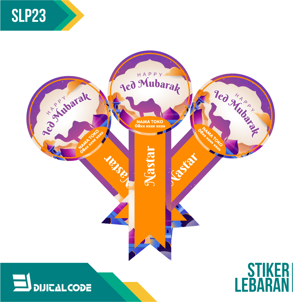 

SLP23 Stiker Label Parcel Toples Kue Lebaran Idul Fitri Bentuk Pita