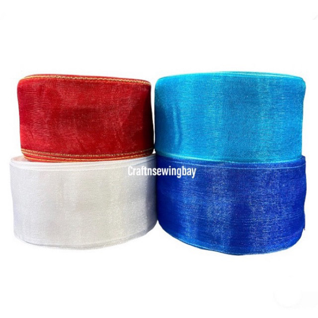 

Pita Organdi Polos/ Les Mas /Organza Ribbon 1.5inch 3,8cm