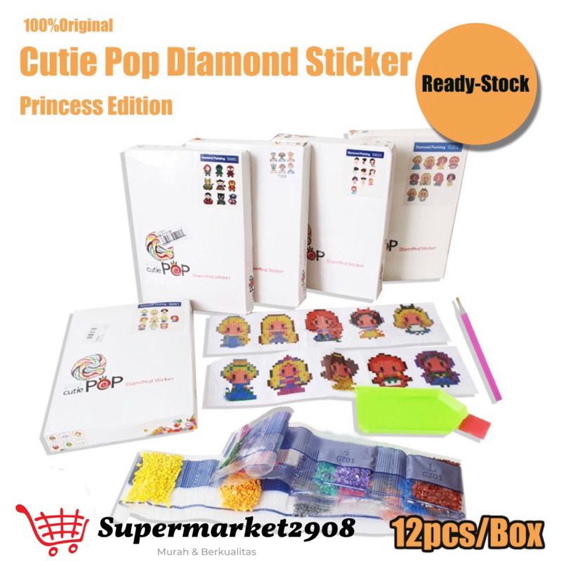 Mainan Anak - Sticker DIY Diamond Cutie Pop Sticker Motif Princess Edukasi Painting Sticker Murah Sticker Korea