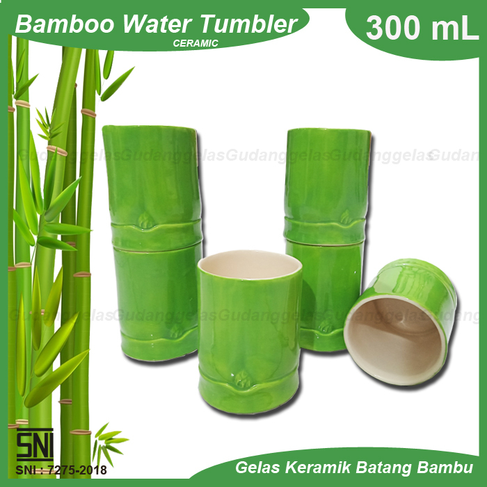 Gelas Keramik Batang Bambu/Bamboo Water Tumbler/Gelas Keramik Ocha/Gelas Teh/Gelas Ocha