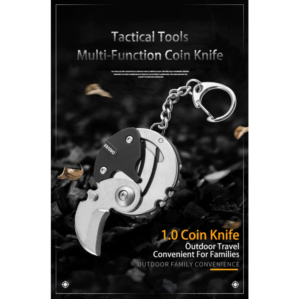 Gantungan Kunci Multifungsi Coin Knife Outdoor - SH01