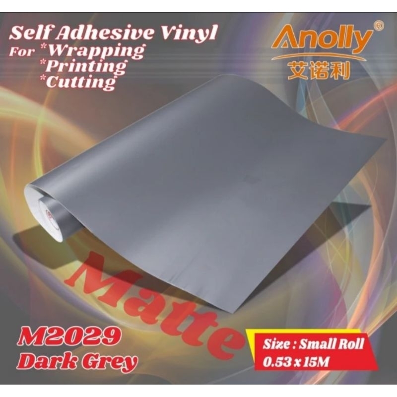 Sticker Anolly M2029 Matt Matte Dark Grey Abu Abu Doff