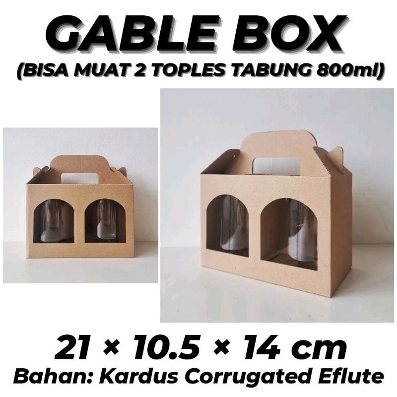 

(MIN ORDER 10 PCS) GABLE BOX 21x10.5x14 / BOX ISI 2 TOPLES TABUNG / BOX TOPLES NATAL LEBARAN / BOX HAMPERS SOUVENIR