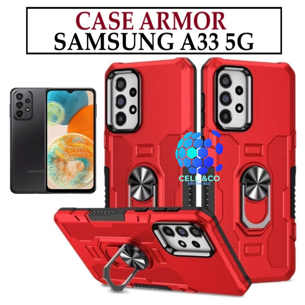 Case Armor SAMSUNG GALAXY A33 5G Iring Cincin Magnetic Kesing Hp Protect kamera Premium Hard Case Standing Robot Pelindung Kamera