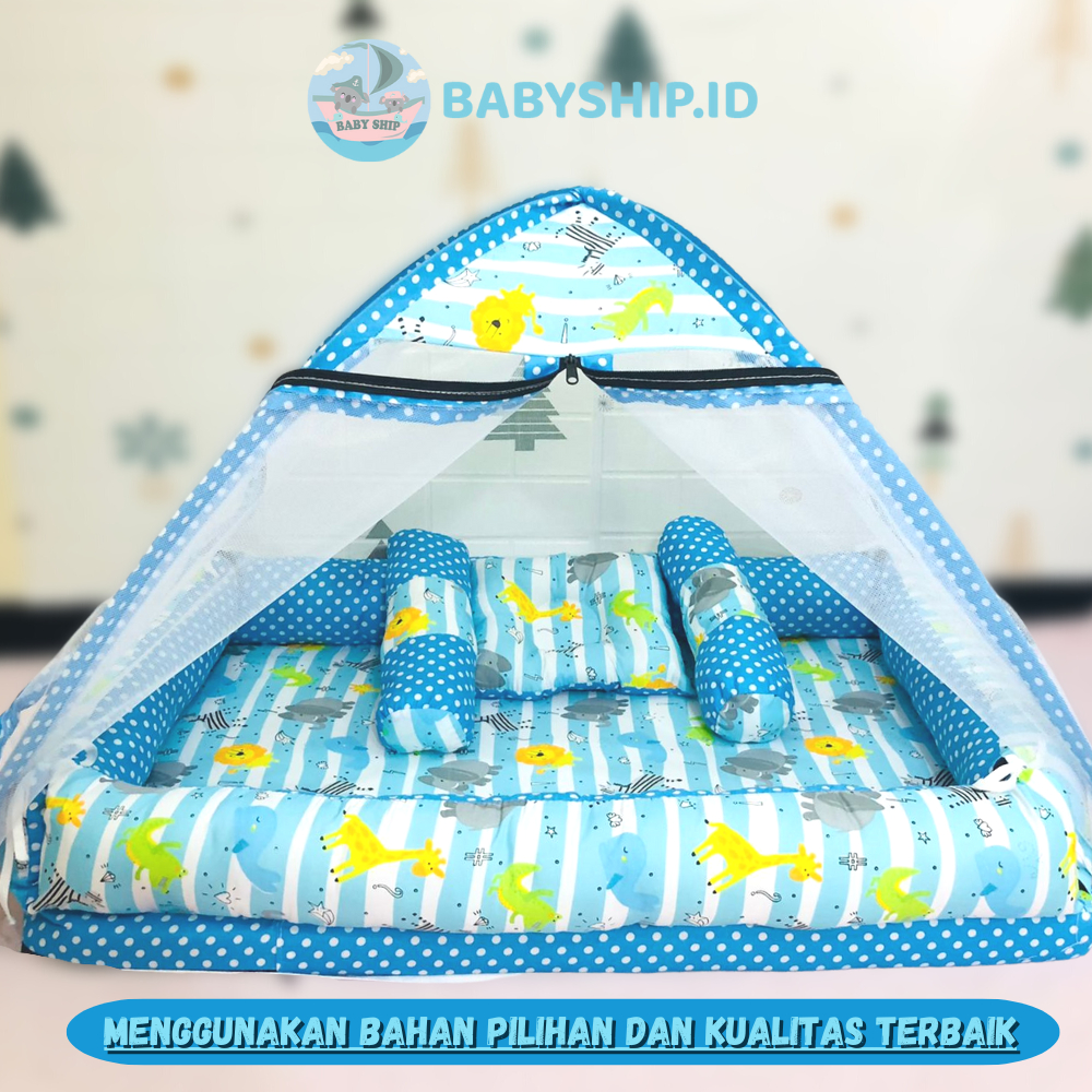 Paket Hemat Eksklusif Kasur Kelambu Tenda + Sofa Bayi + Selimut + Gendongan Samping Free Tas Mika Premium