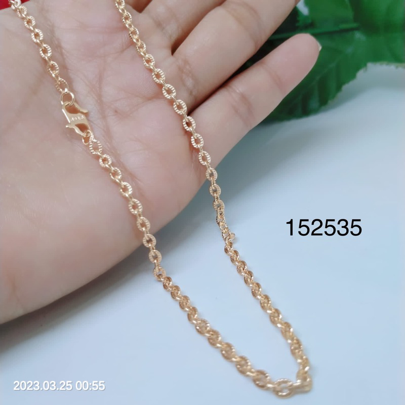 Kalung Nory Corak Titanium Xuping Perhiasan Akseaoris Lapis Emas Terlaris Termurah