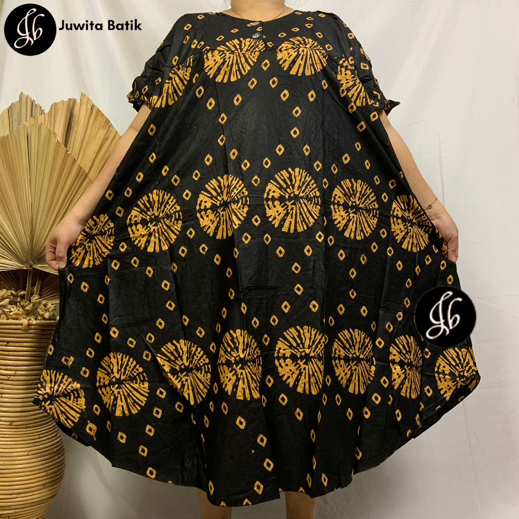 Juwita Batik - Daster Payung Jumbo LD 130 3XL Model Busui Kancing Dada Motif Batik Seri Motif Busui Friendly Dan Bumil