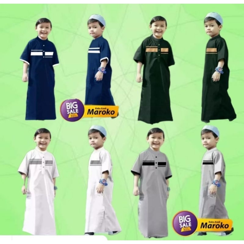 Bisa COD gamis anak jubah anak size 1 sampai 15 tahun koko anak