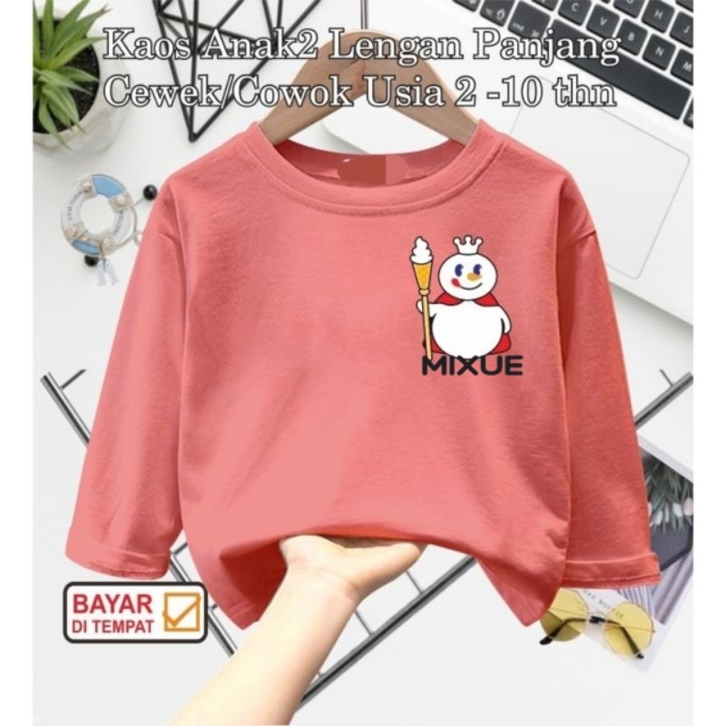 KAOS LENGAN PANJANG ANAK UNISEX LOGO MIXUE