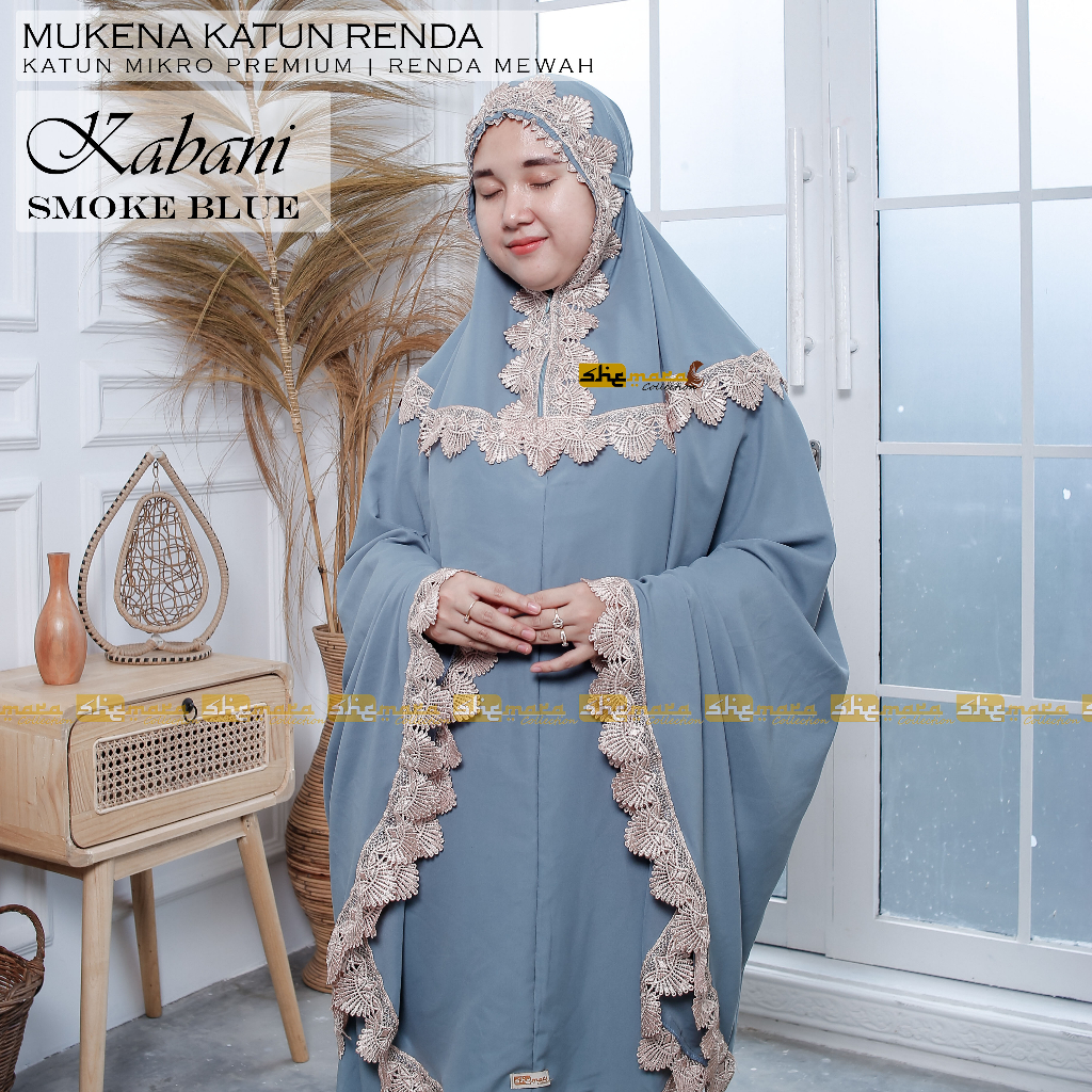 Mukena 2in1 Resleting Dewasa Renda Mewah Katun SheMara - KabaniSeries