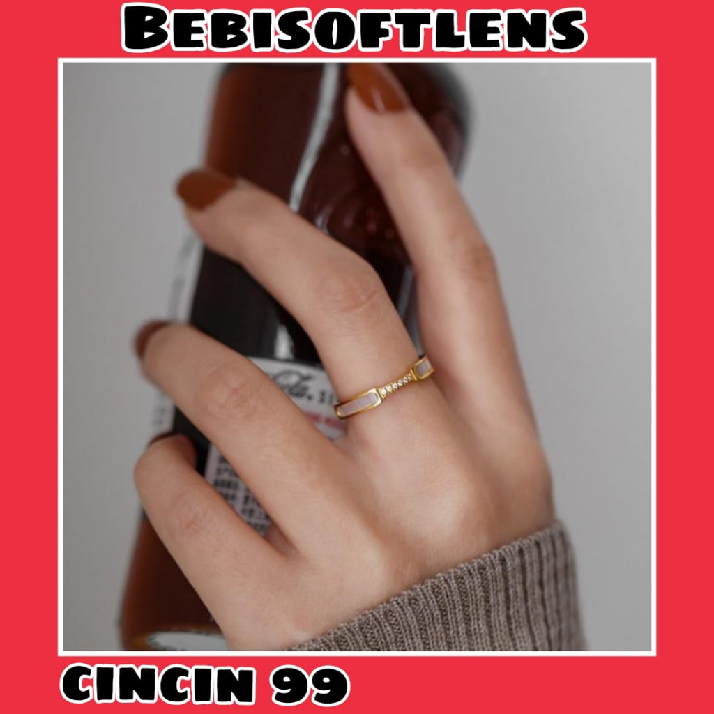 Cincin 99 Stainless Steel / Titanium Fashion wanita Cincin Unik Lucu Keren Elegant Minimalis / BB