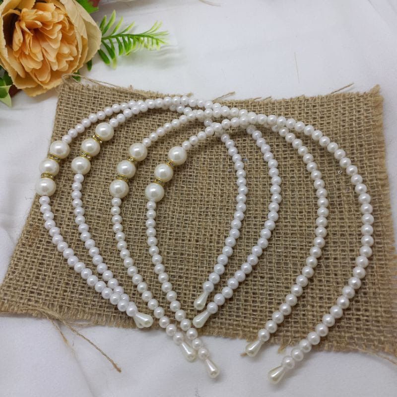 Bando Mutiara Korea | Headband Wanita | Accesories Rambut | Bando Jilbab Aksesoris | Bando Pearl | B
