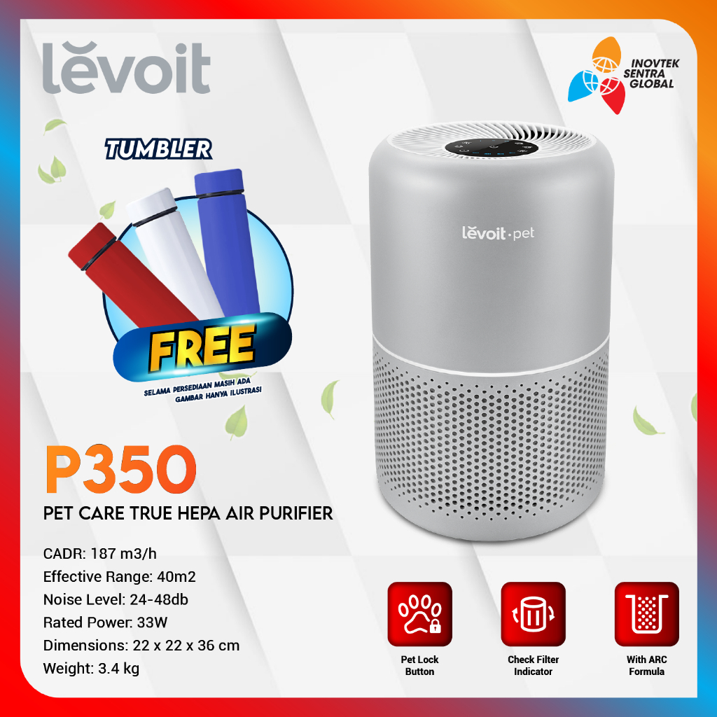 Levoit Core P350 Air Purifier Pet Care True HEPA Filter - Garansi Resmi