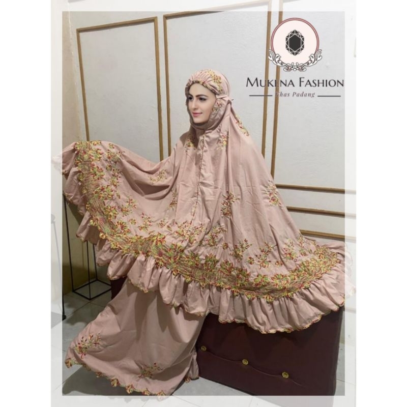 Mukena Bordir Bukittinggi rimpel Peach warna warni