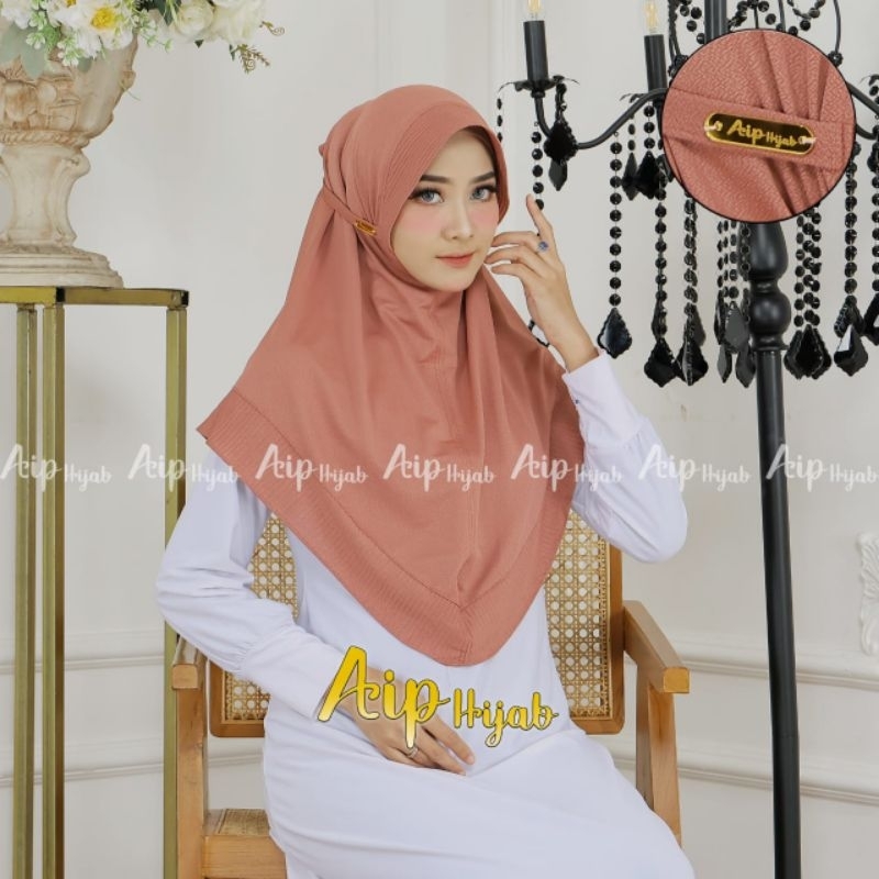 Hijab instan bergo pad plisket tali