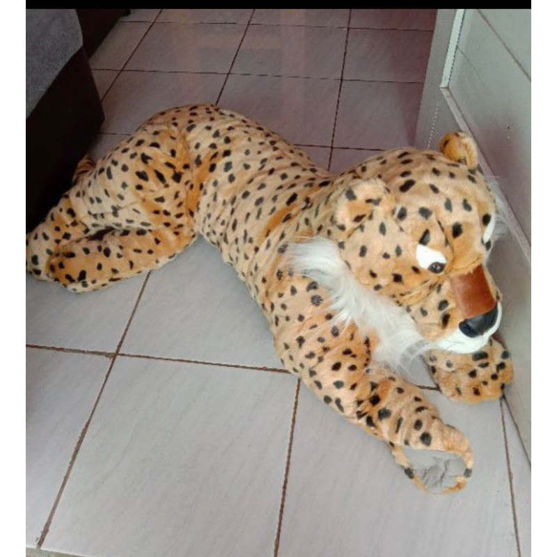 BONEKA MACAN TUTUL JUMBO HARIMAU LORENG MACAN BELANG BESAR 1METER MAINAN ANAK VIRAL