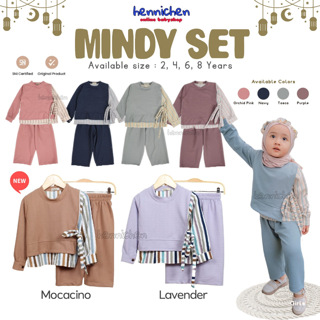 PROMO 12.12 PROMO BAJU LEBARAN MAKAREEM MINDY Setelan Panjang Anak Perempuan (2-8 Tahun) SETELAN BAJU MUSLIM PANJANG ANAK EDISI BAJU LEBARAN OVIKIDS