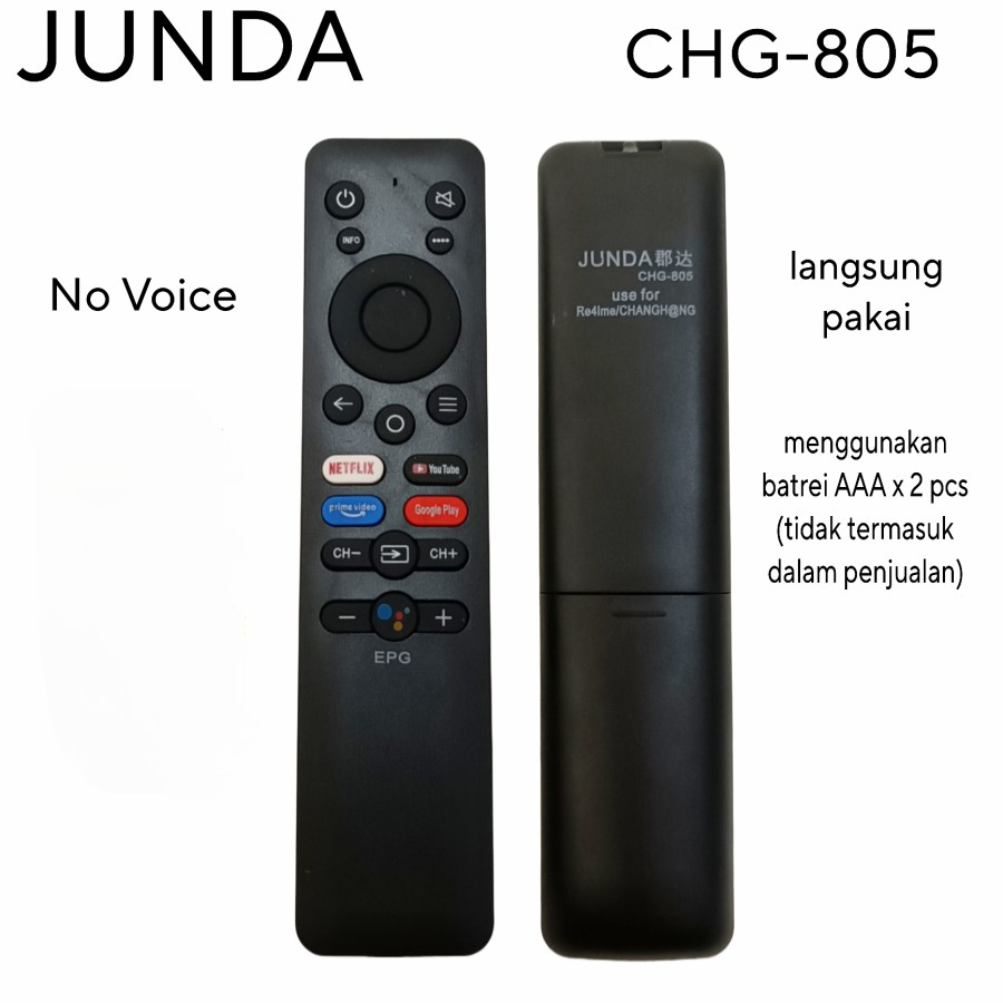 JUNDA 805 Remote Pengganti untuk Smart TV Android Realme