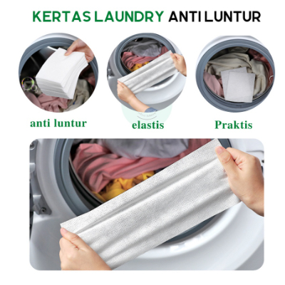 Penyerap Warna Anti Luntur Pakaian Noda Kotoran Mesin Cuci Baju Laundry Detergent Sheets 1 Bungkus Isi 50Lembar